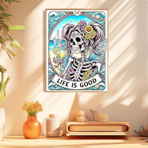 Skull Diamond Art Kits for Adults Beginners, Diamond Painting Kits 12x16 in | Diamond Painting Kits for Adults Beginners, Gem Art, 5D Full Drill, DIY Arts and Crafts for Gift Home or Decor