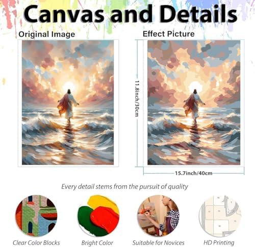 EIBEILI Jesus Paint by Numbers Kit for Adults,DIY Wall Decor