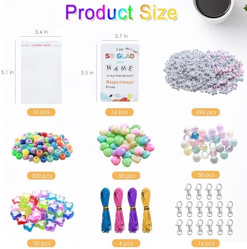 Tuhangcc 876 Pcs Back to School DIY Keychain Making Kit，Adjustable Letter Alphabet Beads Strings, Butterfly Beads,16 Charm Cards with Lobster Clasps & Strings for Welcome First Day of School Gift