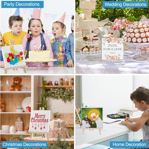 ESRICH Mini Canvases for Painting, 4x4In Canvas in Bulk 100 Pack, 2/5In Profile Small Square Canvas, Blank Canvases are Great for School Projects and Kids Birthday Parties, Home Decor Project.