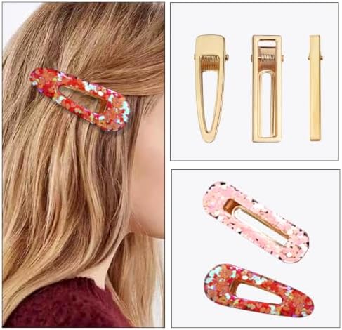 60PCS Hair Clips for Silicone Resin Molds, DIY Hair Bow Clips Pearl Hairpin Hair Accessories for Girls and Women (Golden)