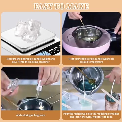 4.4 Lbs Gel Wax for Candle Making Set for DIY Jelly Candle Crafts