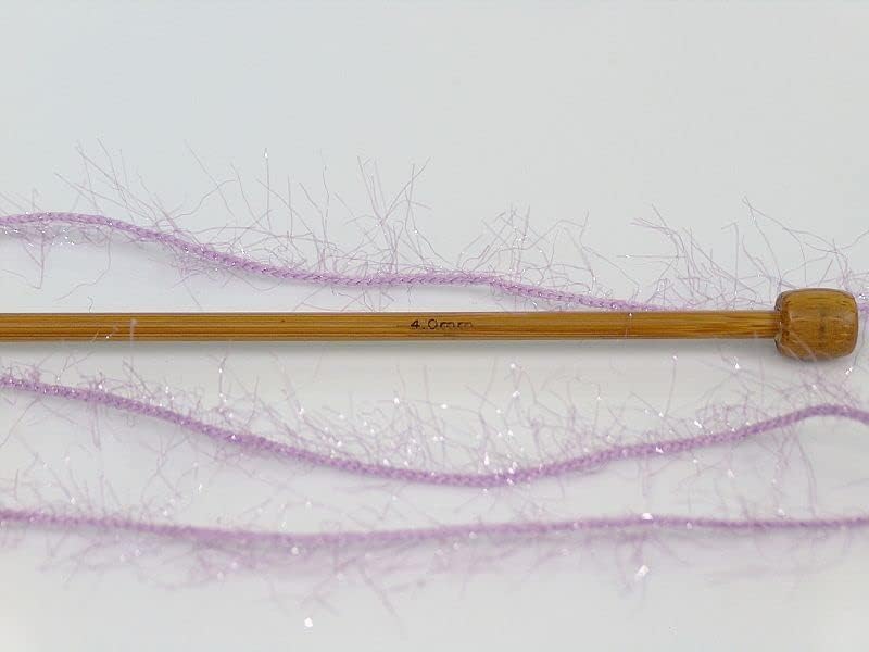 Sparkly Eyelash Fantasy Knitting Yarn | Metallic Lurex Nylon Short Eyelash Yarn | 50g (1.76oz) |140m(155 Yards) | Shiny Crochet Thread for Amigurumi & Decorative Projects (1, Lilac)