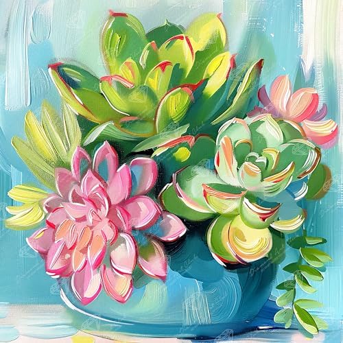 DIAMOND ART CLUB Potted Succulents Diamond Art Kits for Adults