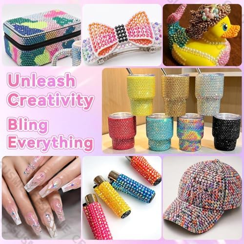 28000Pcs Color Rhinestones Bedazzling Kit, Green Bedazzling Gems for Crafts