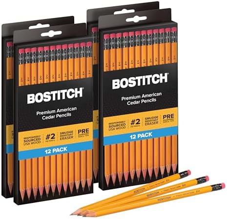 Bostitch Office Premium #2 Pencils, American Cedar Wood, Pre-Sharpened, HB Graphite, 1 Count (Pack of 288)