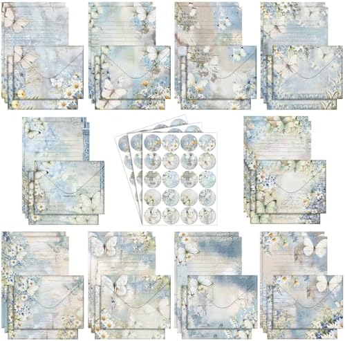 TaoBary 160 Pcs Serenity Junk Stationery Paper and Envelopes Set