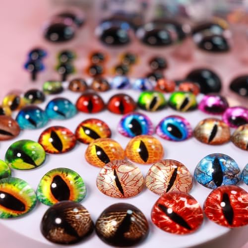 CSCHENGO 507Pcs Glass Craft Safety Eyes 10-35mm 3D Shiny Round/Moon Eyes/Black Eyes with Noses/Glasses/Tags,for Adult DIY Crochet Handmade Craft Figurines Plush Crafts
