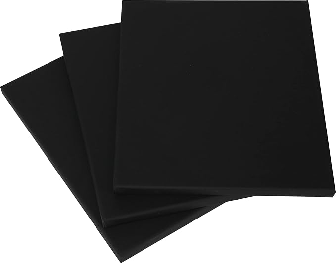 Black Canvas,8x10 Inch 6-Pack, 100% Cotton Primed Acid-Free Stretched Black canvases for Painting, Art Supplies for Acrylic Pouring, Oil Painting and Watercolor Paints