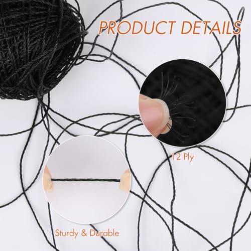 NICEEC 2 Skeins Polyester Plastic Yarn Hand-Knitted Yarn-05#Black