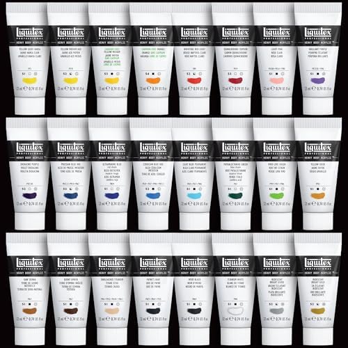 Liquitex Heavy Body Acrylic Paint Set, 24 x 22ml, Essentials Set