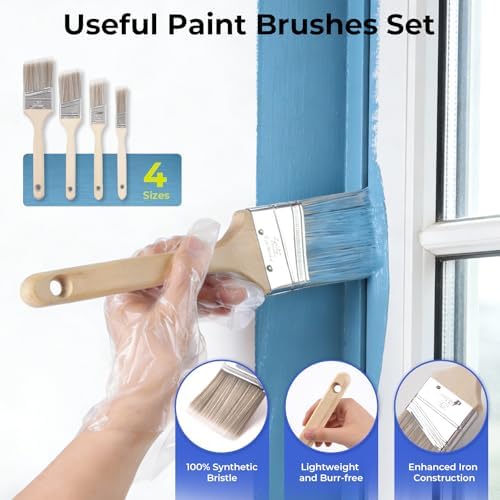 INCLY 34PCS Paint Roller Kit with Extension Pole, 2 to 4 Ft Pole