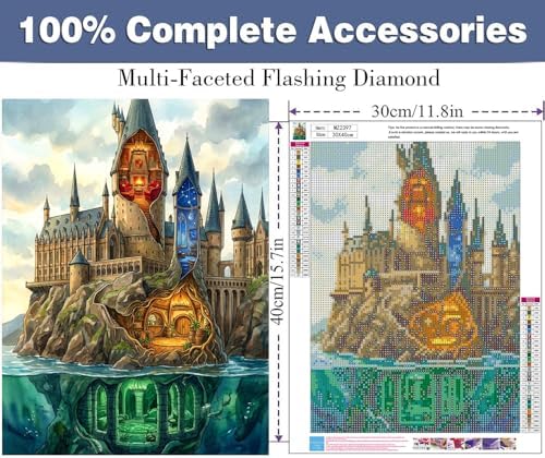 ijbnhd Castle Diamond Art Kits for Adults 12X16inch