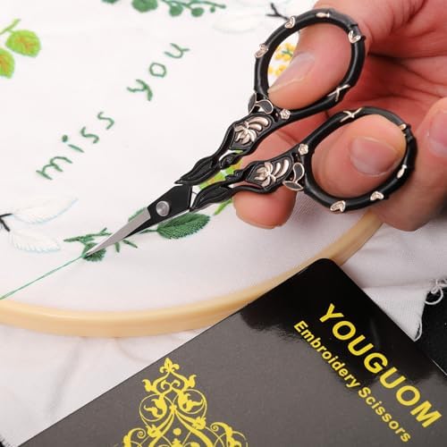 YOUGUOM Sewing Embroidery Scissors with Cover, Crochet Snips