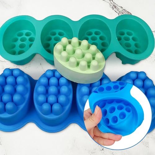 2 Pcs Massage Soap Molds Massage Silicone Molds Cake Molds for Home Handmade DIY Tray Bars Wax Melts Tool