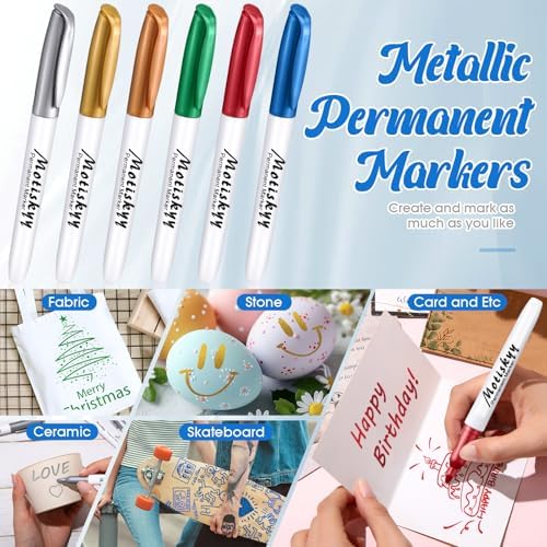 Motiskyy 72 Pcs Metallic Permanent Markers Bulk, Multicolor
