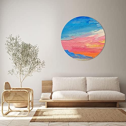 PATIKIL Paint Canvases Panel for Painting, 2 Pack 10x10 Inch Round Wood Frame Stretched Blank Art Board Panels for Acrylic, Oil, Tempera Painting, White