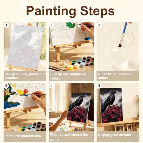 Gemozaic 4 Pack Gothic Paint by Numbers Kit for Adults with Frame & Easel