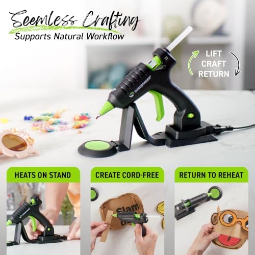 Surebonder Cordless/Corded High-Temperature Mini Hot Glue Gun with Fine Tip for Detailed Crafting and DIY Projects, 20 Watts (CL-195F)