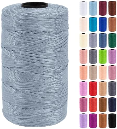 JeogYong Polypropylene Ribbon Yarn 3mm x 218 Yards Flat Macrame Cord 3mm Crochet Yarn for Handbags, Shopping Bags, Sun Hats, Shoes, DIY Crafts, Decorative Projects