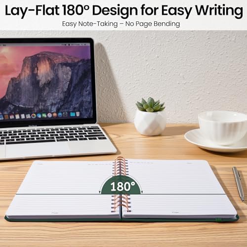 Lined Spiral Journal Notebook, A5 College Ruled Notebook for Note-Taking