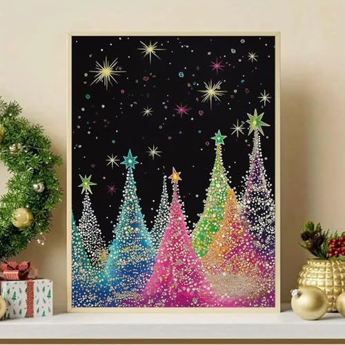 ijbnhd Christmas Tree Diamond Art Kits for Adults 12x16inch