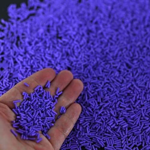 LIKETURE Fake Sprinkles 110g Non-edible Polymer Clay Sprinkles Faux Sprinkle Plastic Sprinkles for Craft Sprinkles Decoration for Resin Filler Slime Add ins Slime Mixed in Shaker Card (Purple)