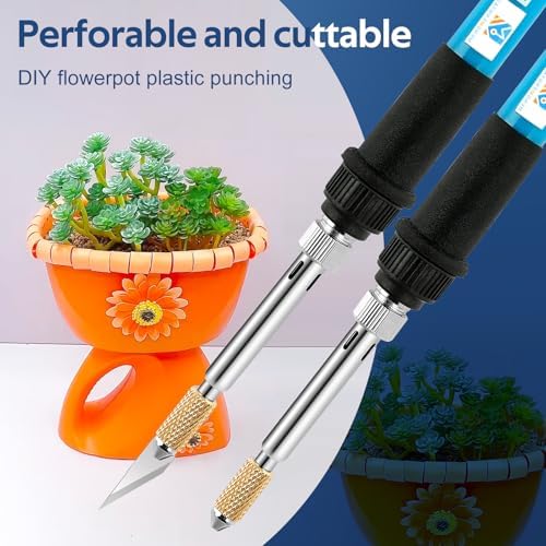 Electric Hot Knife Plastic Cutter Hot Knife Foam Cutter Tool Plant Pot Perforator Hole Heat Knife for Manual Household Cutter Plastic Flowerpot DIY Hand Planting Tools