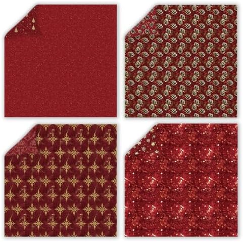 Christmas Scrapbook Paper 12 x 12 - 24 Sheets Double Sided Printing Christmas Pattern Paper Set, Decorative Paper for Card Making Scrapbook Decoration