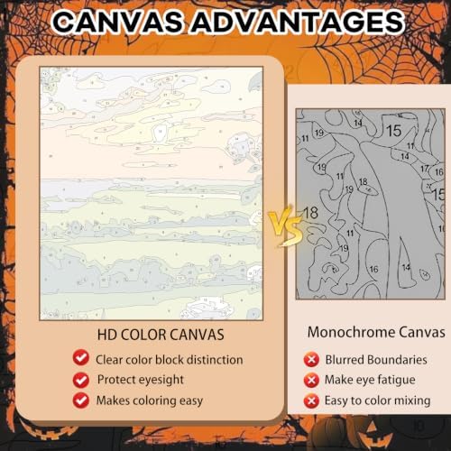 Pxzcrypha Halloween Paint by Number Kits for Adult Frameless 16X20inch