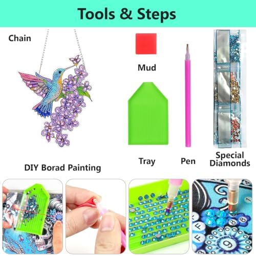 AIBOERL Diamond Art Kits for Adults,Hummingbird Acrylic Hanging Suncatcher