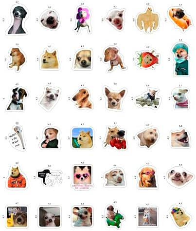 100Pcs Dog Meme Stickers for Water Bottle, Laptop - Funny Dog Stickers, Gifts - Meme Party Supplies - Gift for Women & Men