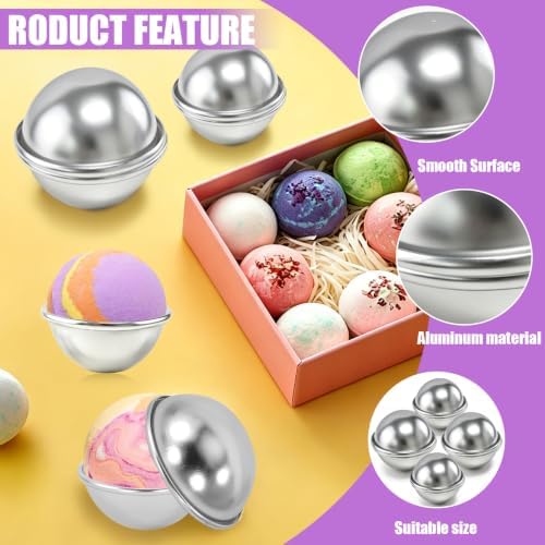 36 Pcs Bath Bomb Mold,18 Set 3 Size Bath Bombs Mold Kit,Aluminum
