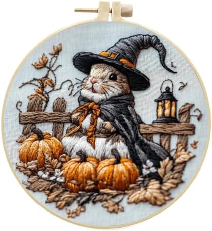 Embroidery Halloween Kit for Adult, Embroidery DIY Starter Kit