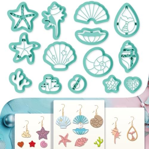 14Pcs Sea Shell Polymer Clay Earrings Cutters