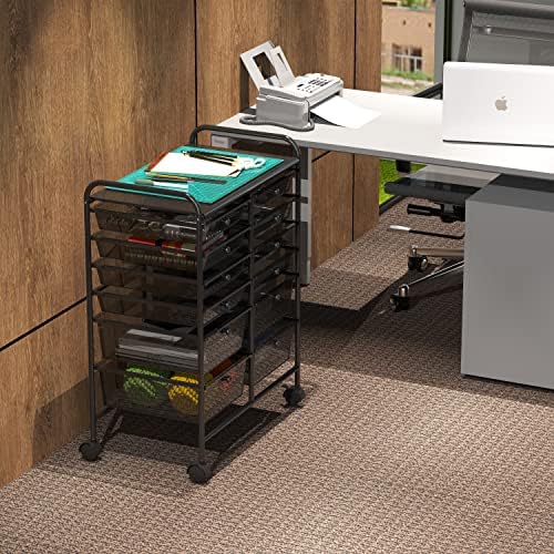 Simple Houseware 12 Drawers Rolling Utility Cart Organizer, Black
