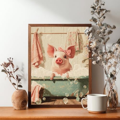 Reivworl Pig Diamond Art Kits for Adults Beginner 12×16 inch