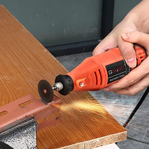 GOXAWEE Mini Rotary Tool Kit with Keyless Chuck & Flex Shaft -140Pcs, Red