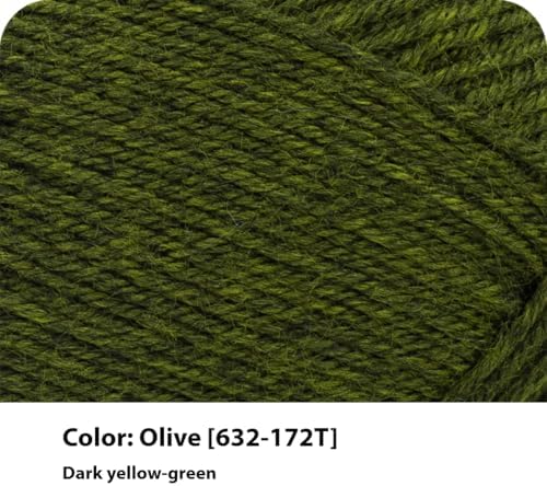 Lion Brand Yarn, Wool-Ease Recycled Crochet Yarn, Olive, Green, 3 Pack