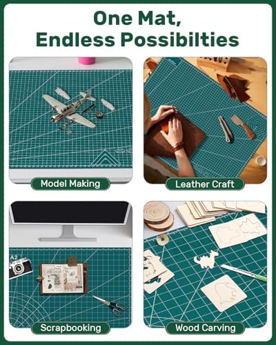 Self Healing Cutting Mat, 17" x 23", Double-Sided Rotary Cutting Mat for Sewing, Quilting, Scrapbooking & Craft, Large Craft Cutting Board for Hobby Use(A2)