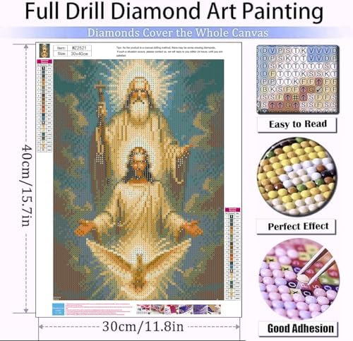 Xylogist Jesus Diamond Art Kits for Adults, 5D Diamond Painting Jesus