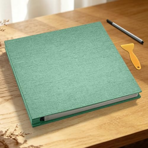 Photo Album Self Adhesive Scrapbook, 13"x12.6" 60 Pages/ 30 Sheets Large Photo Book for 4x6, 8x10 Pictures, DIY Album for Baby Wedding Family Travel Birthday
