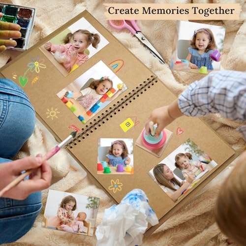 Scrapbook Photo Album 12"x12" 50 Sheets 100 Pages Hardcover Kraft Paper