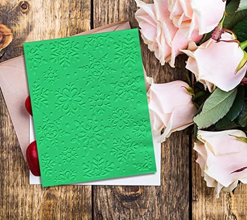 ALIBBON Christmas Snowflake Background Plastic Embossing Folders for Card Making, Snow Background Embossing Folders for DIY Scrapbooking, Christmas Folders for Paper Craft Photo Album Decorations