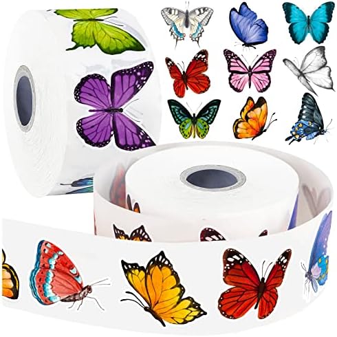 1600 PCS Butterfly Roll Stickers, 16 Styles Butterfly Stickers for Kids
