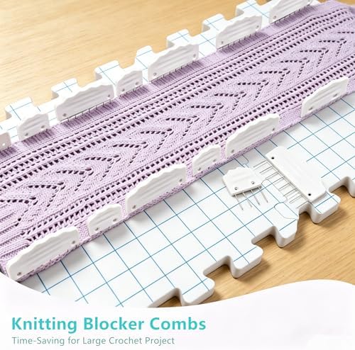 Blocking Mats for Knitting & Crochet Project with 20pcs Blocking Combs