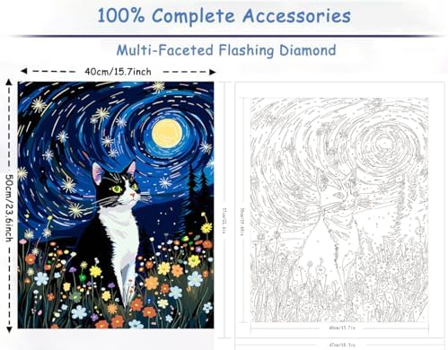 ZTOTZ Paint by Numbers Kit for Adults Cats, Paint by Number Animals,Black cat Paint-by-Number Kits for Adult Gift Home Decor(Black cat 16x20in)