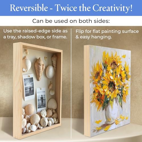 Painting Panels 5x7 x 1-1/2-inch, Pack of 4 Blank Wooden Signs for Crafts, Rectangular Wood Cradled Panels for Home Decor, by Woodpeckers