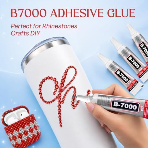 32000 Pcs Resin Jelly Rhinestones Kit, Red Flatback Rhinestones 3mm (2–6mm Size Options), Crystal Bedazzling Kit with 4 Pcs B7000 Glue & Tools for Nail Art, DIY Crafts & Clothing Decoration
