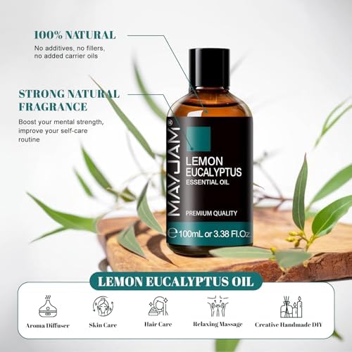 MAYJAM Lemon Eucalyptus Essential Oil for Diffuser Skin Care, 3.38FL.OZ